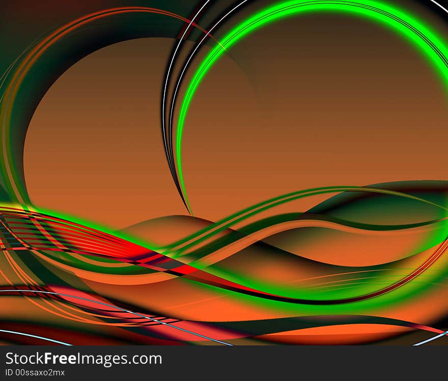 Abstract Waves of a Digital background Illustration