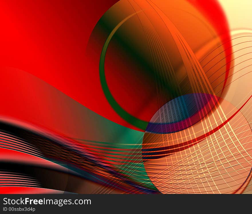 Artistic Abstract Waves Of A Digital Background Illustration