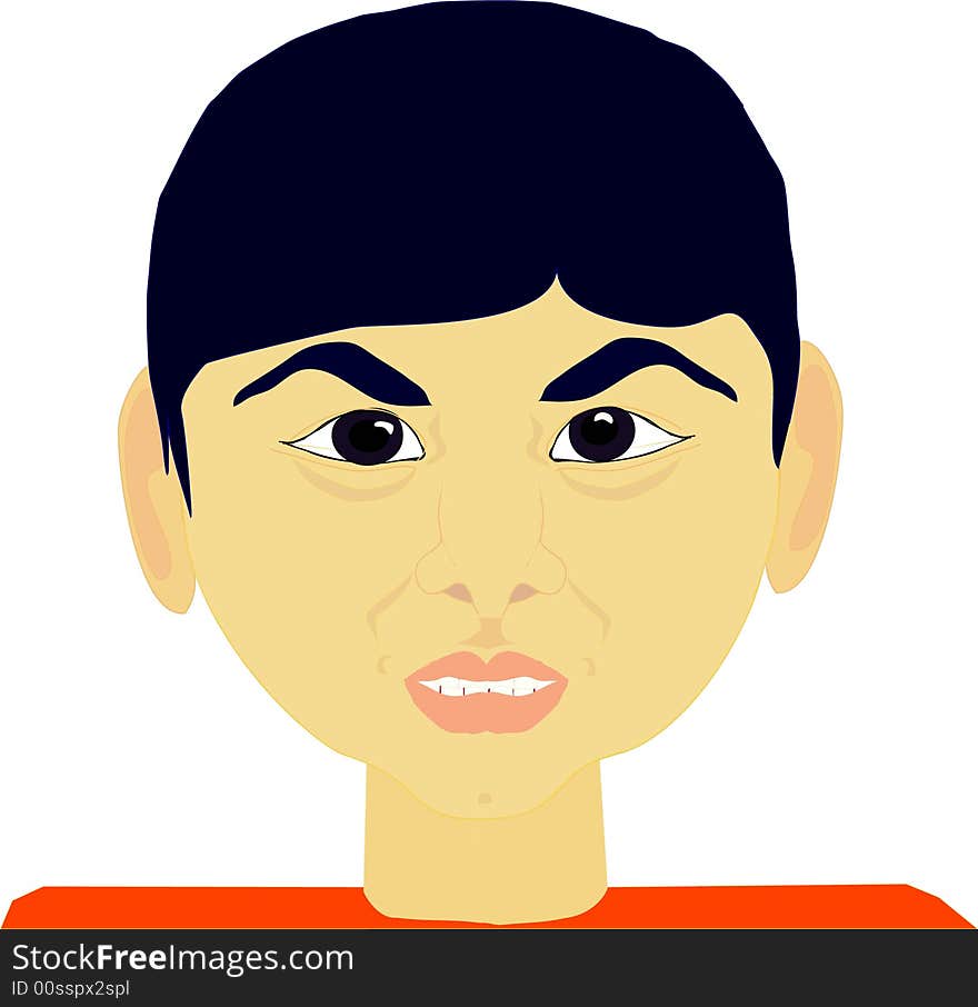 Angry or surprised looking chinese/asian boy. Angry or surprised looking chinese/asian boy