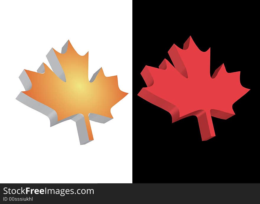 Vector Maple Leaf Red