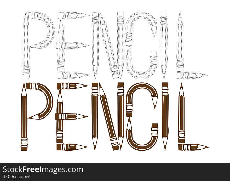 Pencil art by pencil vector. Pencil art by pencil vector