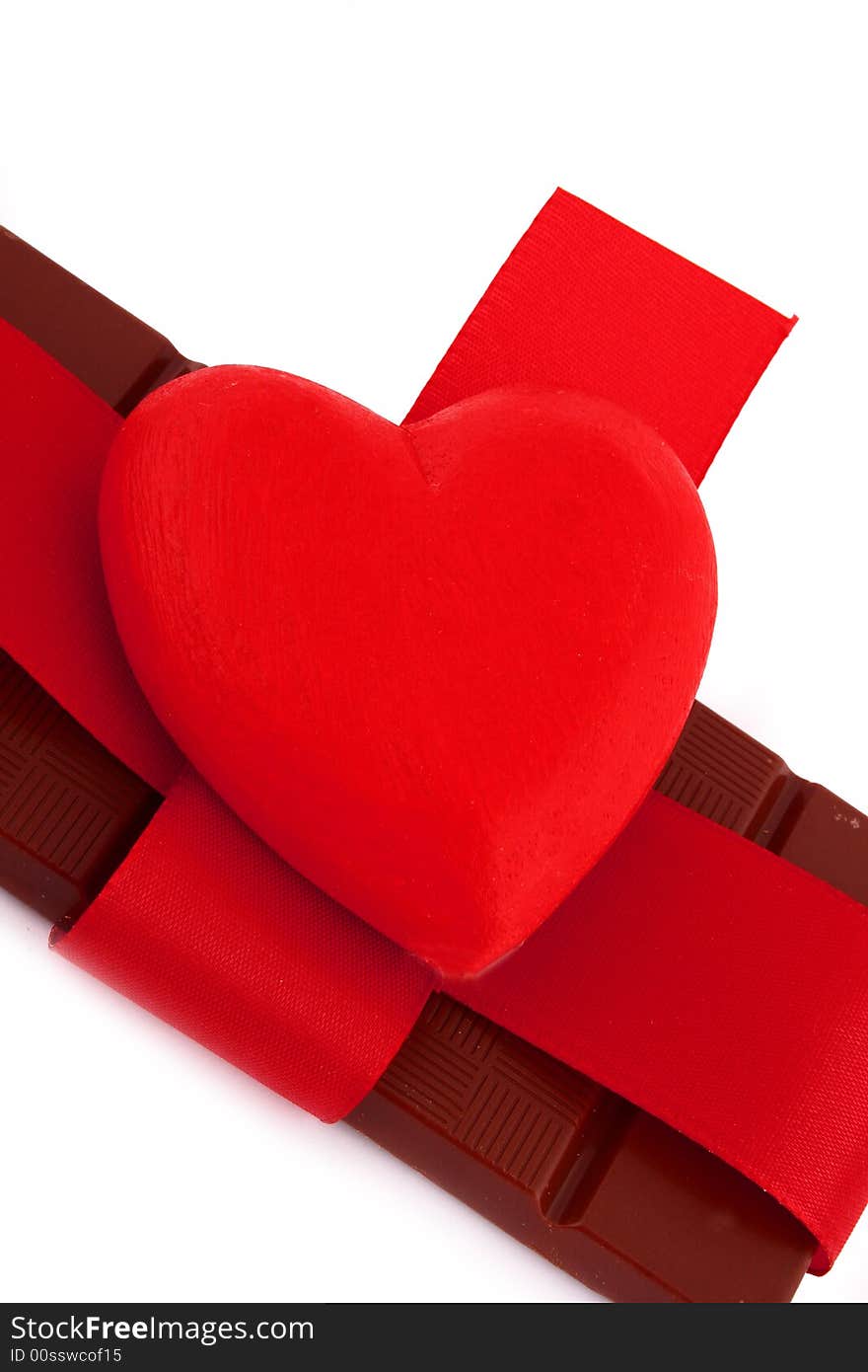 Chocolate and heart present in valentine's day