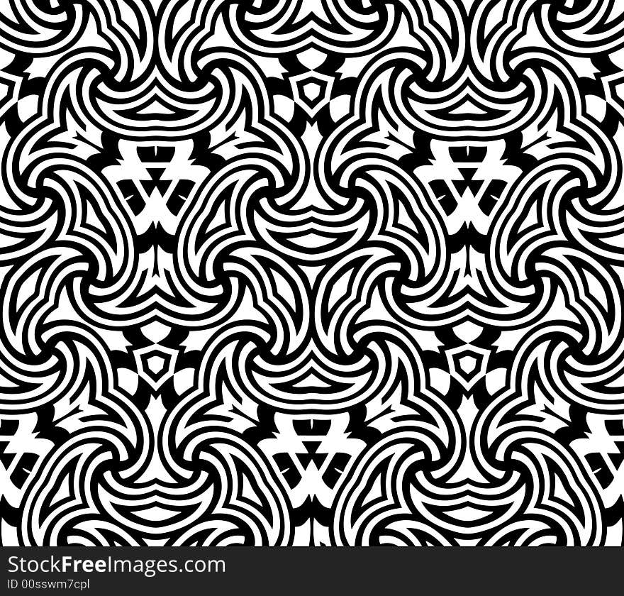 Abstract seamless black-and-white pattern - graphic illustration. Abstract seamless black-and-white pattern - graphic illustration