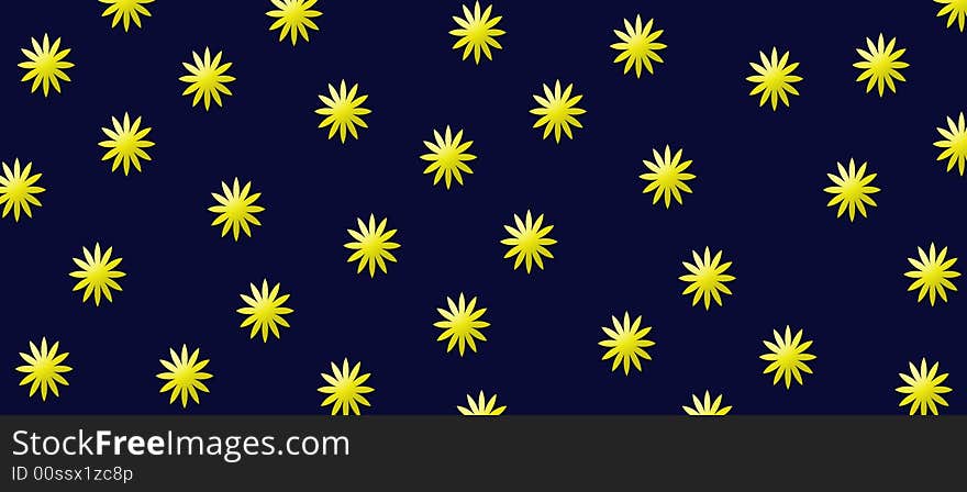 There are some gold stars, on a blue night background. There are some gold stars, on a blue night background.