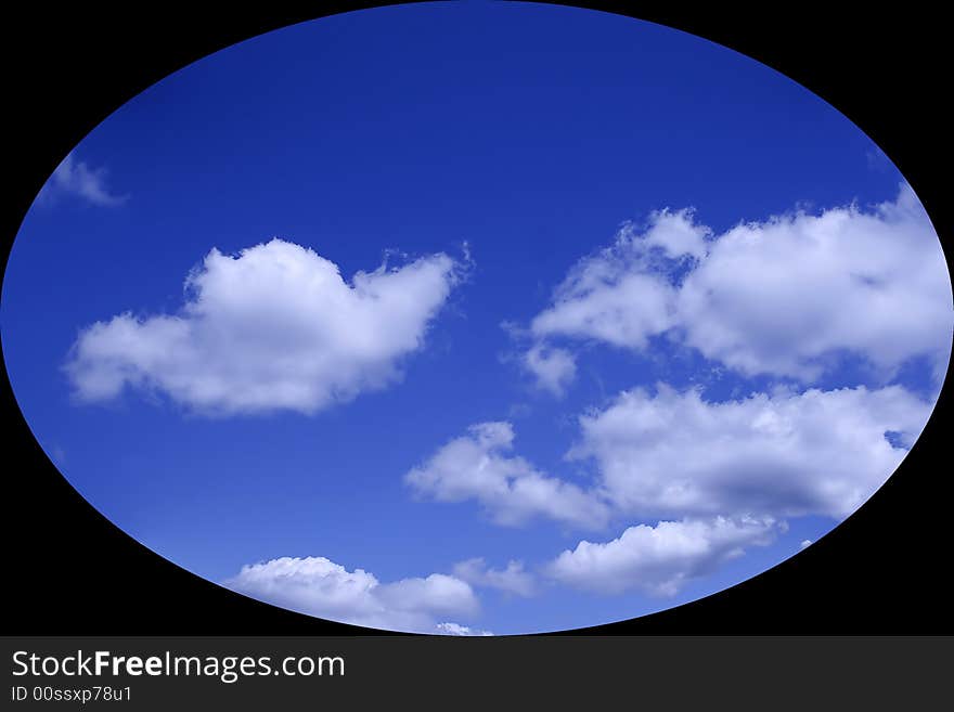 A blue sky with clouds. A blue sky with clouds