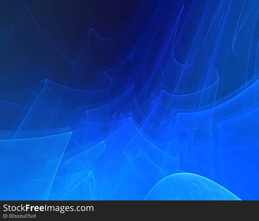 Blue 3D rendered abstract background. Blue 3D rendered abstract background