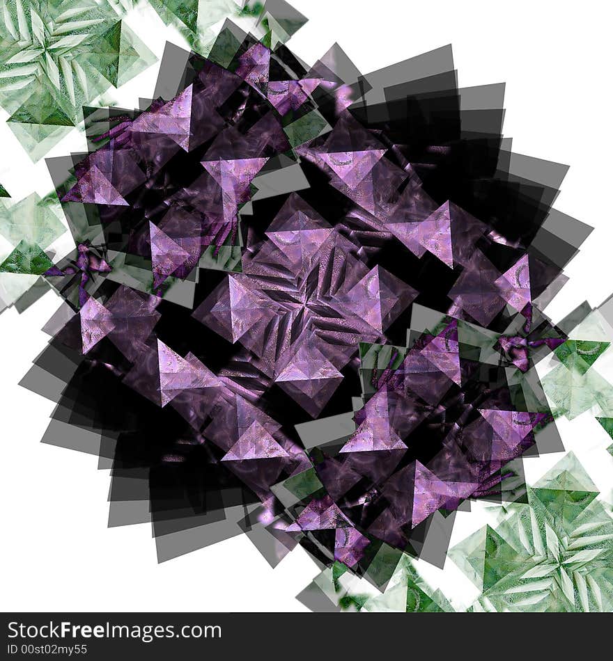 Dark violet nd green pattern stone isolated on white background. Illustration made on computer. Dark violet nd green pattern stone isolated on white background. Illustration made on computer.