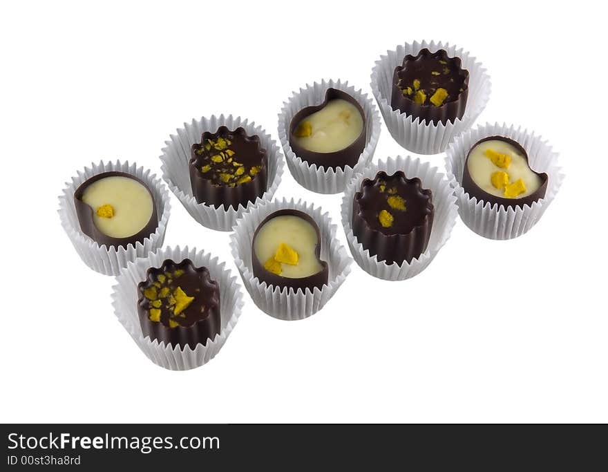 Isolated Chocolate Candies.