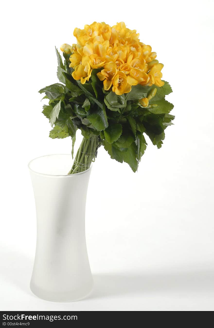 Yellow flowers in the vase