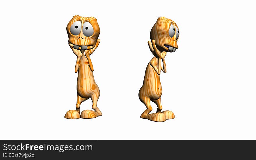 Textured cartoon alien 3d digital render. Textured cartoon alien 3d digital render