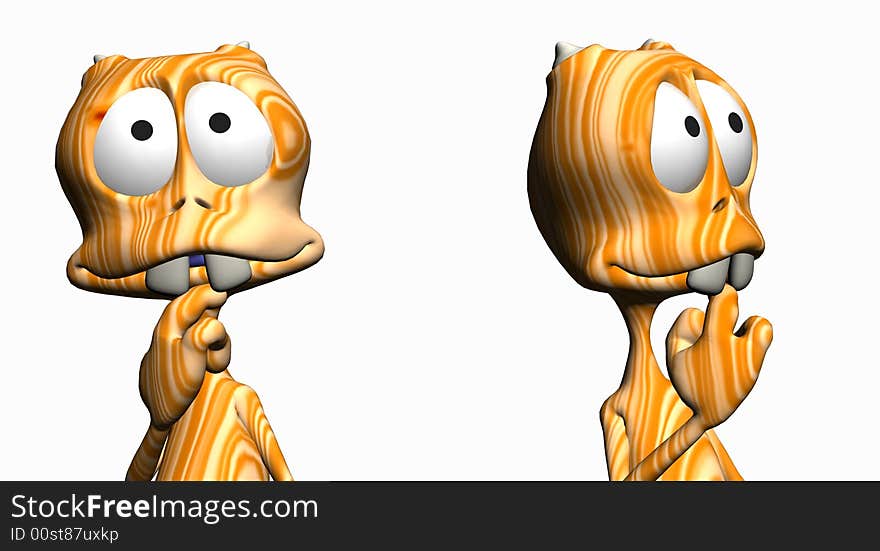 Textured cartoon alien 3d digital render. Textured cartoon alien 3d digital render