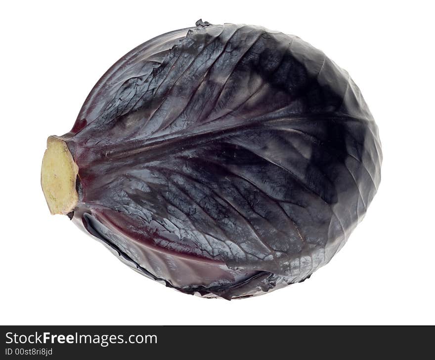 Fresh red cabbage isolated on a white background