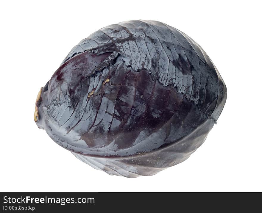 Fresh red cabbage isolated on a white background