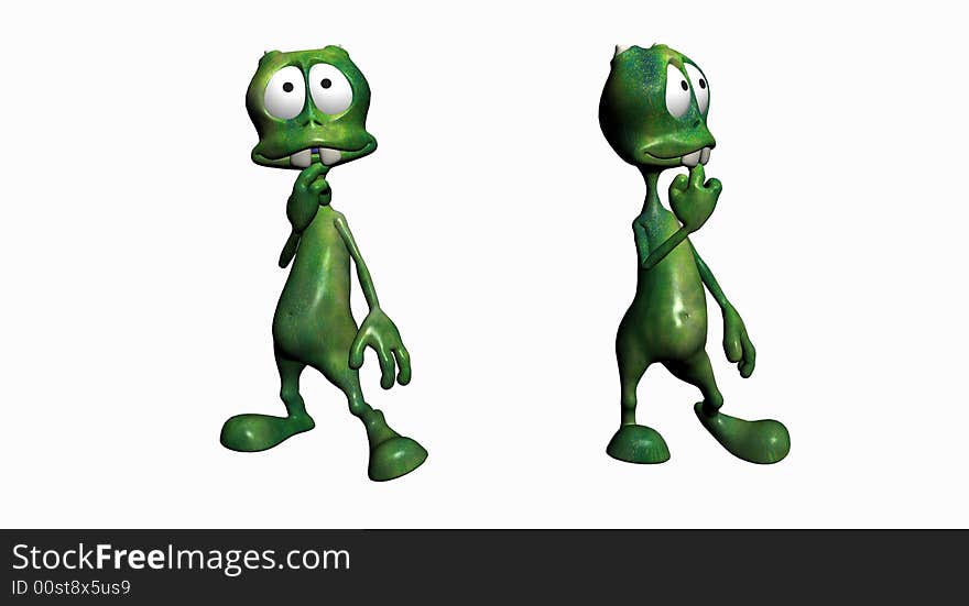 Textured cartoon alien 3d digital render. Textured cartoon alien 3d digital render