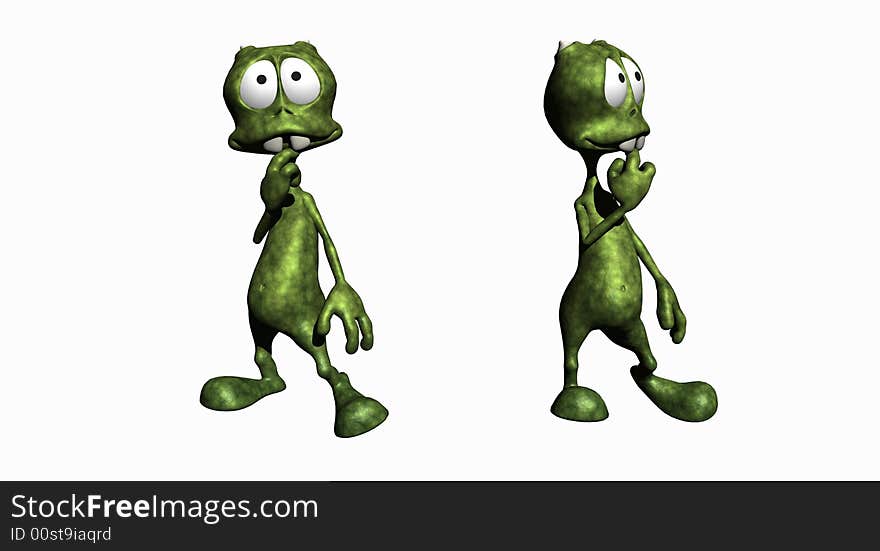 Textured cartoon alien 3d digital render. Textured cartoon alien 3d digital render