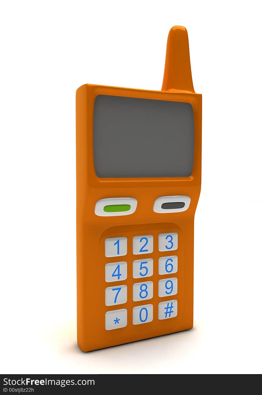 Cartoon mobile phone made in 3d