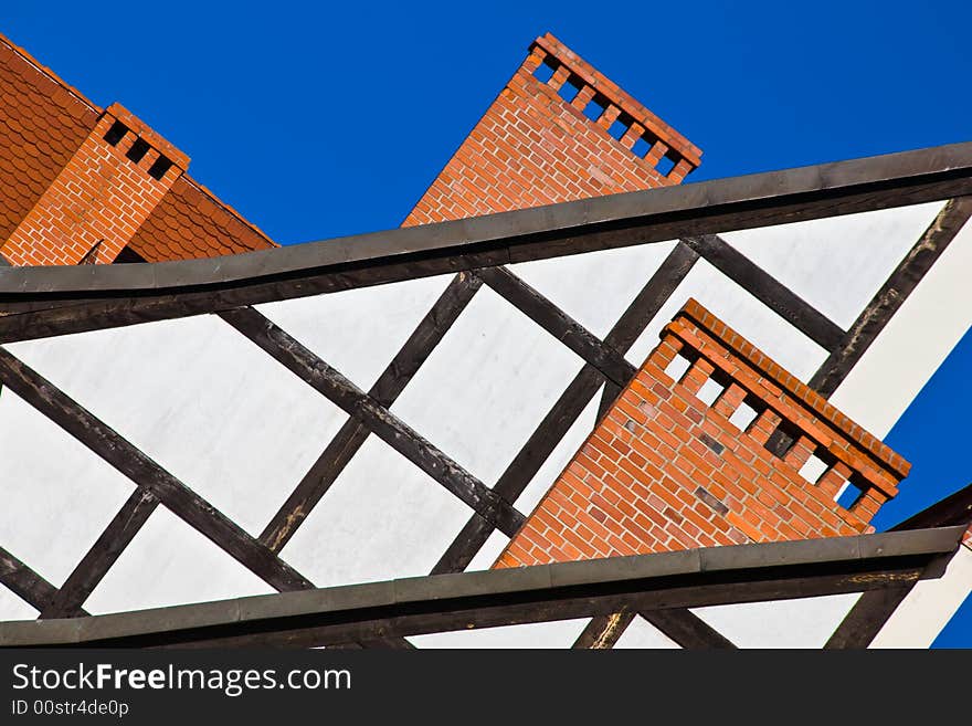 Original roofscape in Wroclaw, Poland