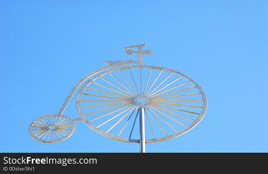 Bike on display high in the sky. Bike on display high in the sky.