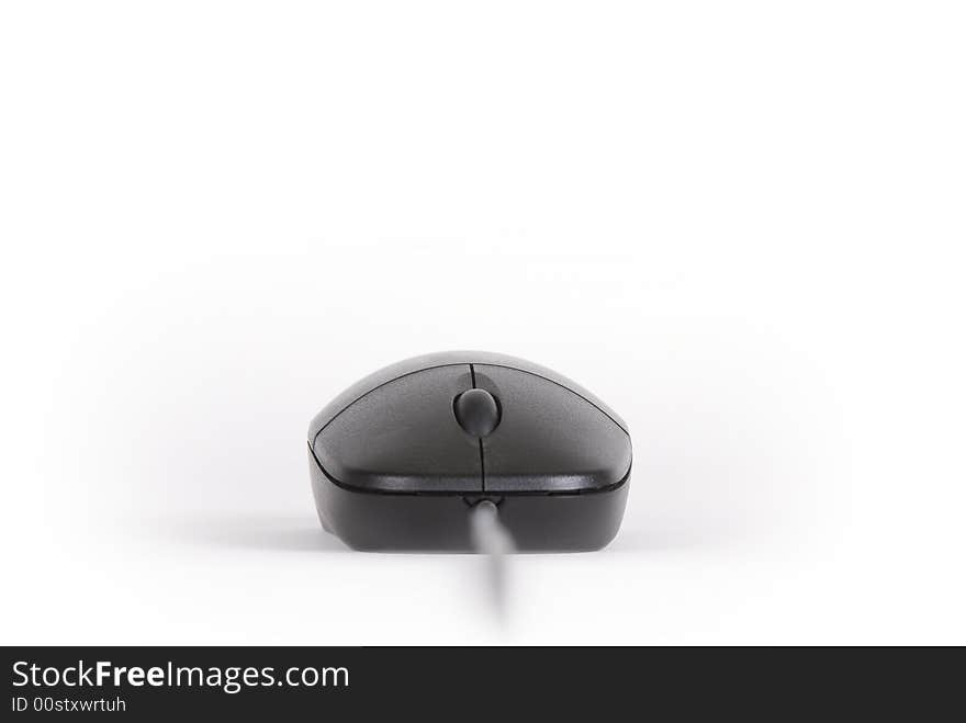 A Black Computer Mouse Close-Up. A Black Computer Mouse Close-Up