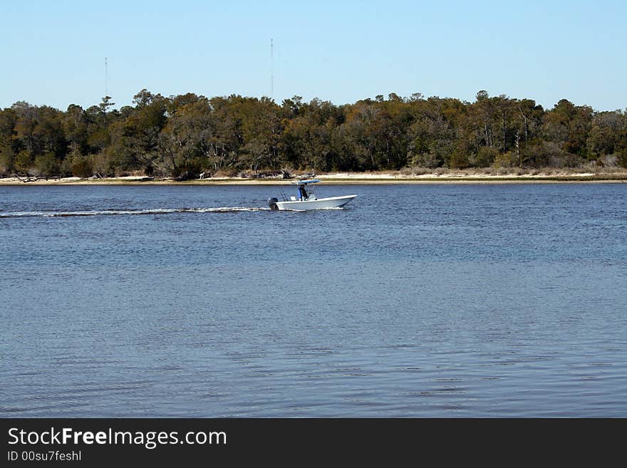 Passing Power Boat