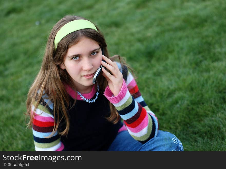 Young Girl And Cellphone