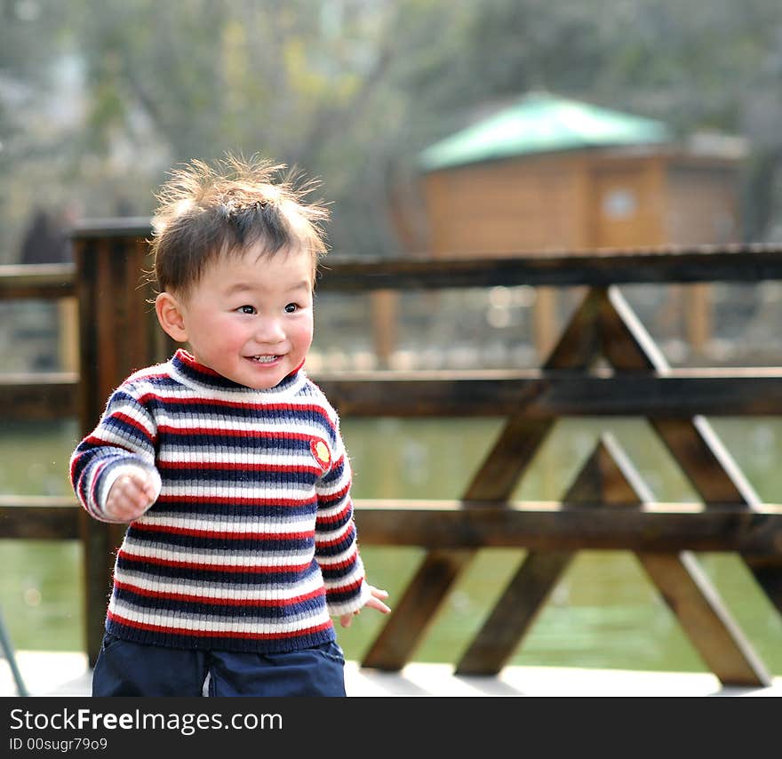 A little boy with smile.