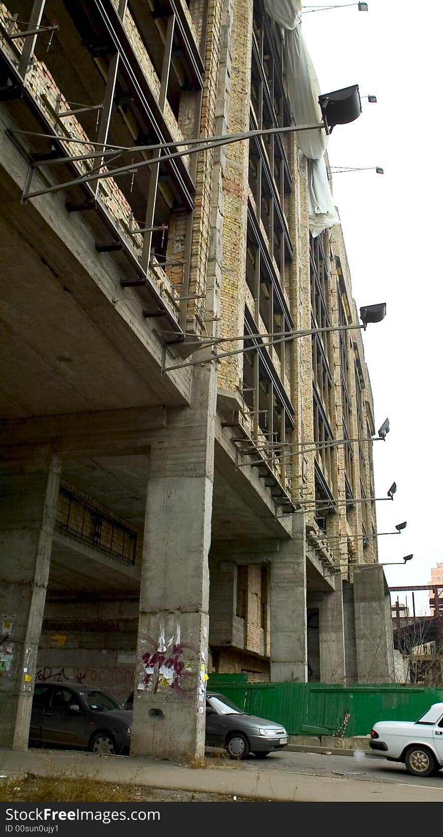 Old, ruined building in the capital of Ukraine, Kiev