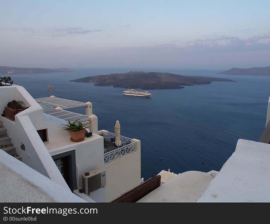 Quiet santorini island that is still in sleep. Quiet santorini island that is still in sleep