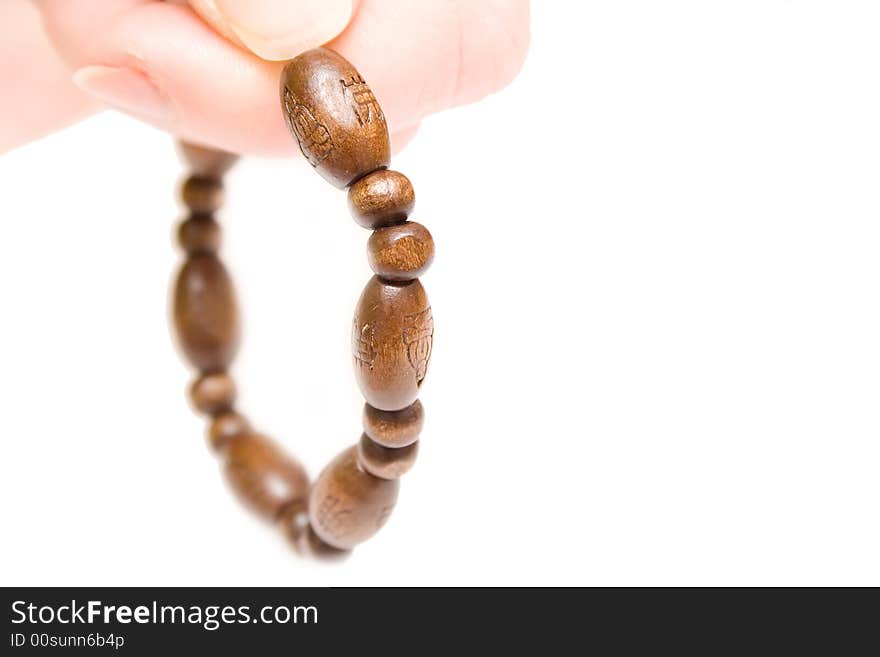 Rosary on woman hand