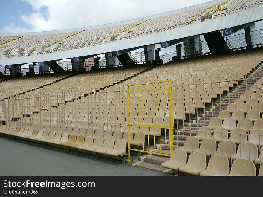 Empty seats on football stadium. Empty seats on football stadium