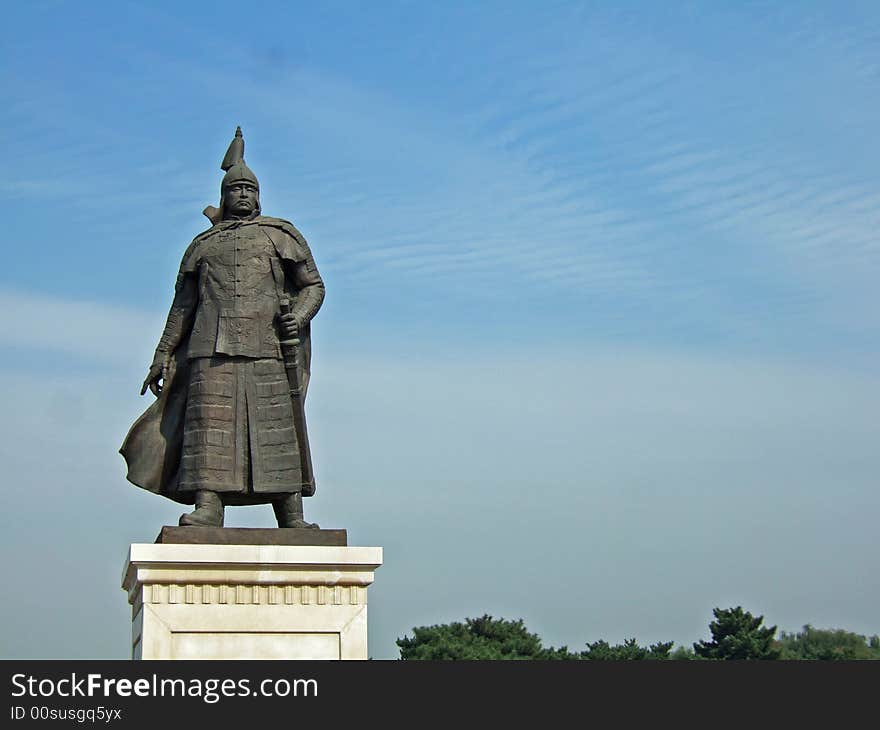 Statue of Huangtlji in ZhaoLing Tomb of the Qing Dynasty