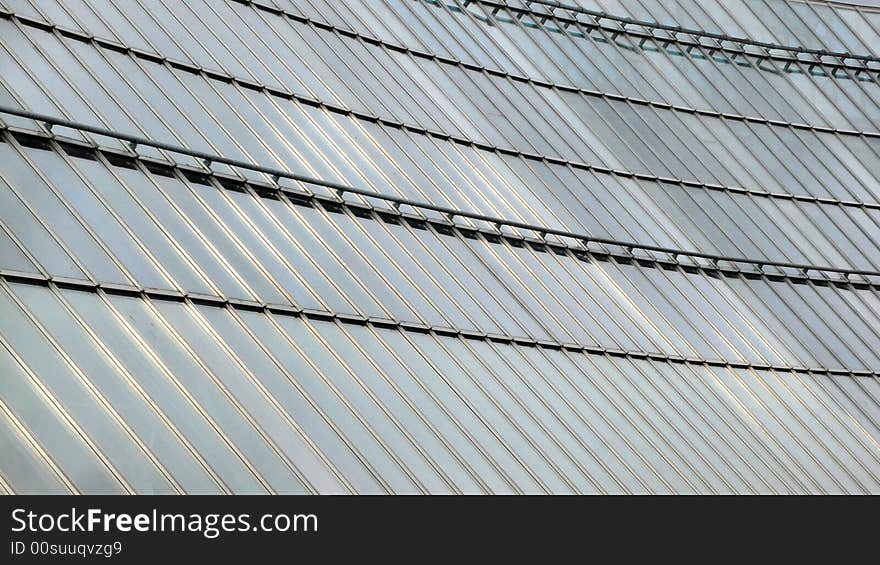 Glass facade of the greenhouse of a hospital. Glass facade of the greenhouse of a hospital