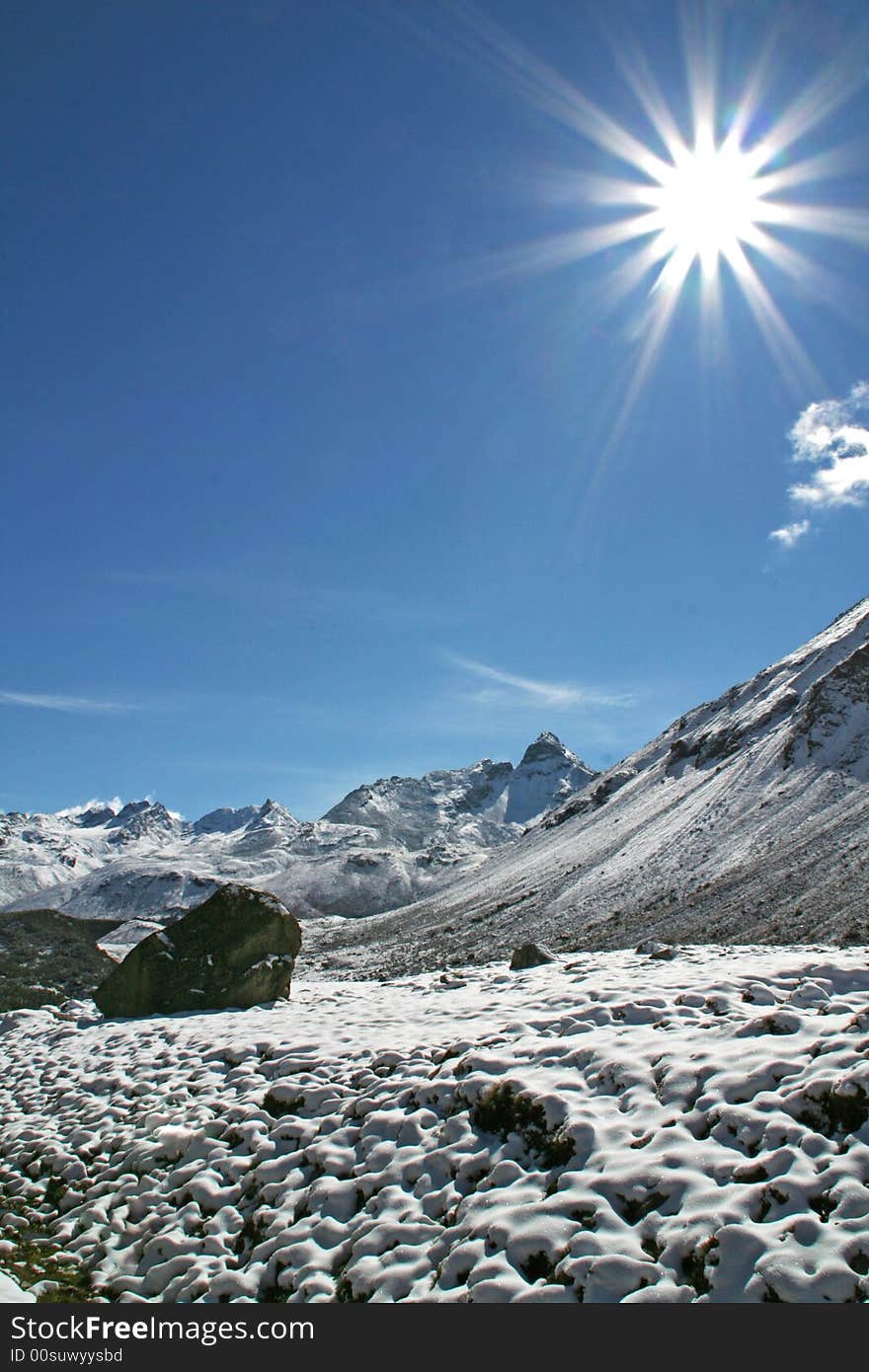 Beautiful winter panorama in the alps w. Beautiful winter panorama in the alps w