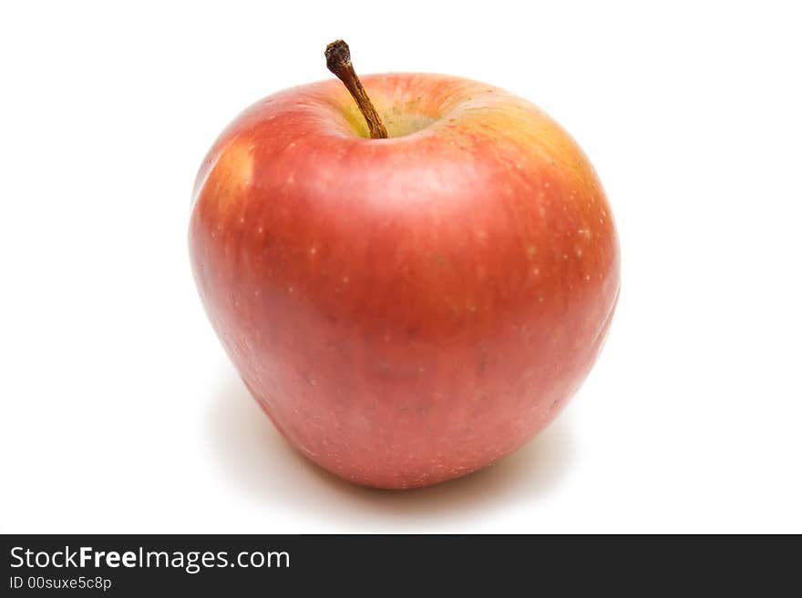 Red apple on the white isolated background