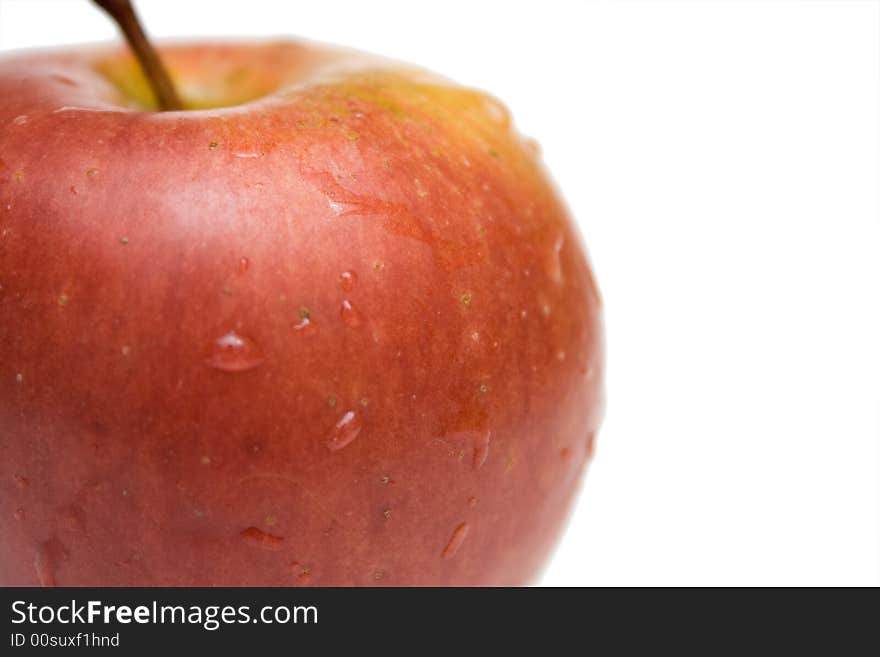 Red apple on the white isolated background