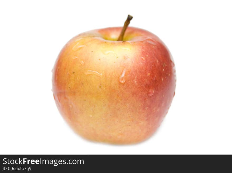 Red apple on the white isolated background