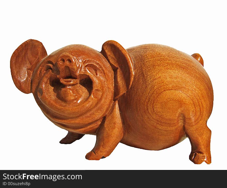 Happy Wood Pig