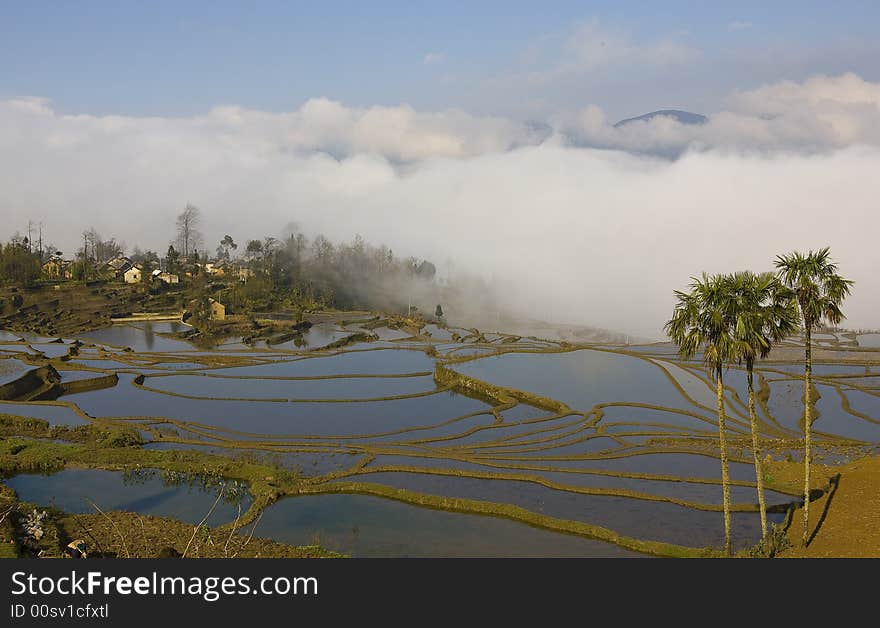 This is the view of mountains in Yuanyang of China. This is the view of mountains in Yuanyang of China