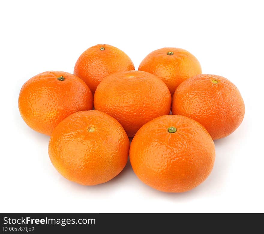Group of oranges isolated on white background