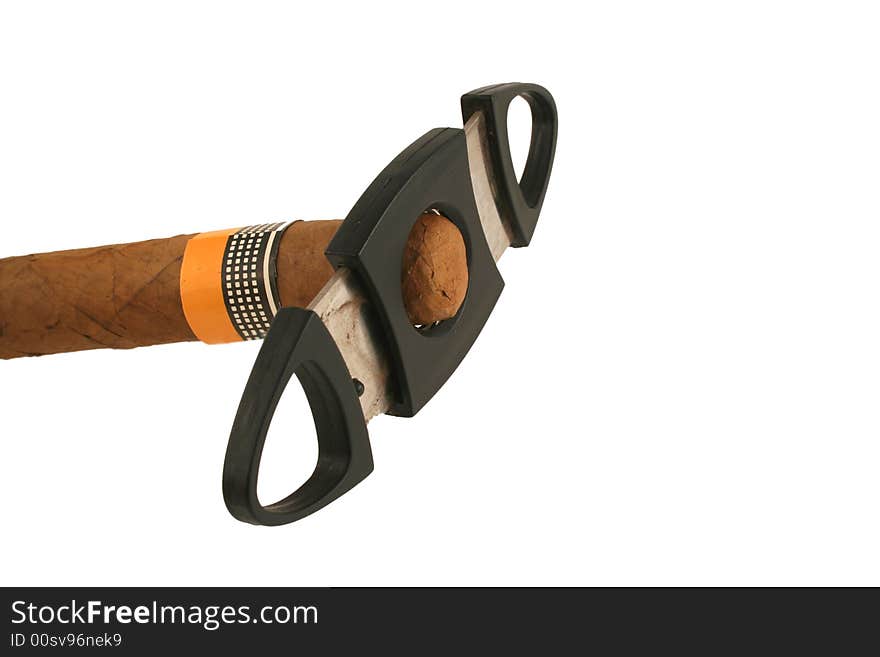 Isolated cigar with cutter