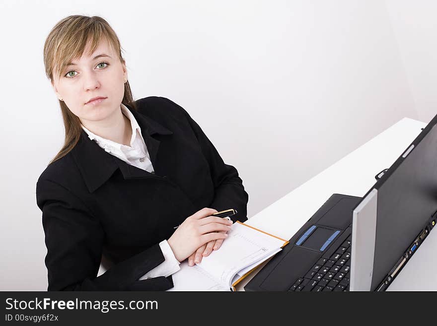 Woman working on the laptop