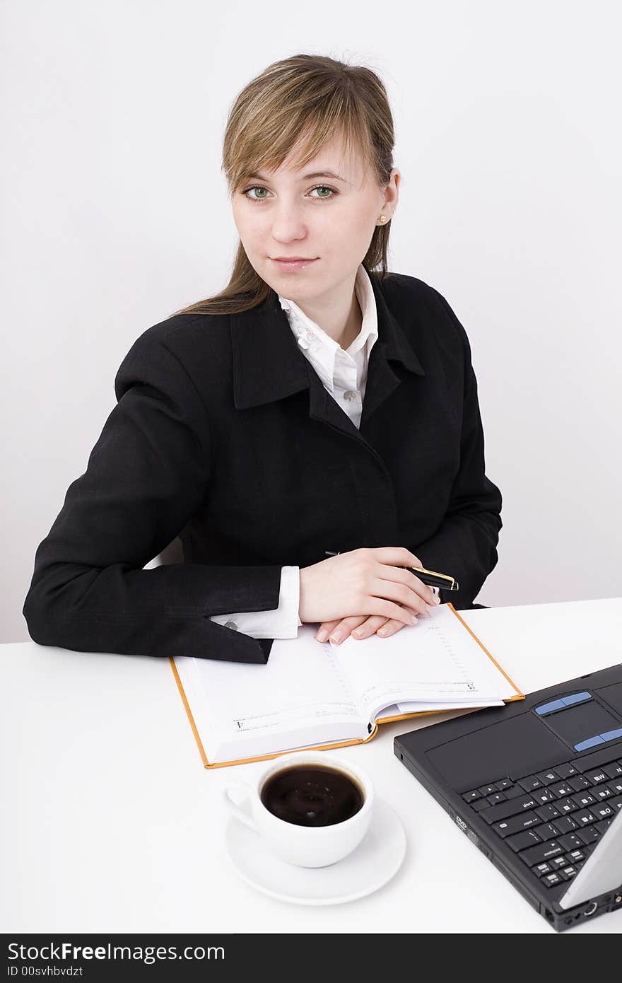 Woman working on the laptop