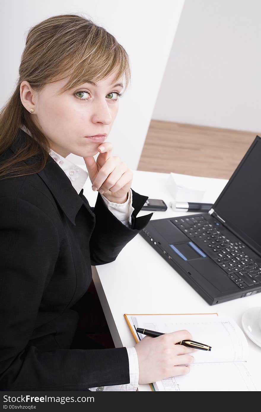 Woman working on the laptop