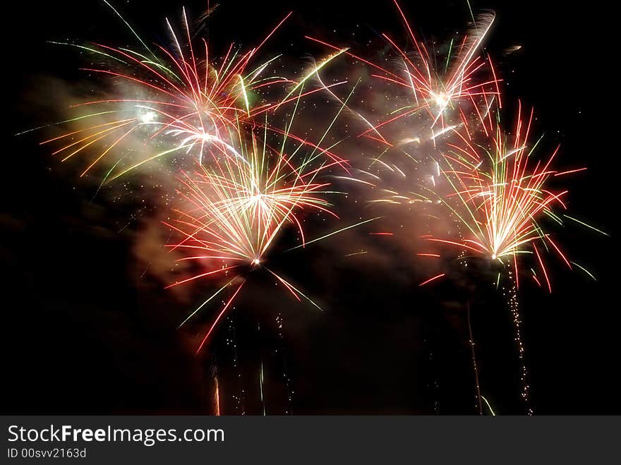 Some holiday fireworks on the night sky