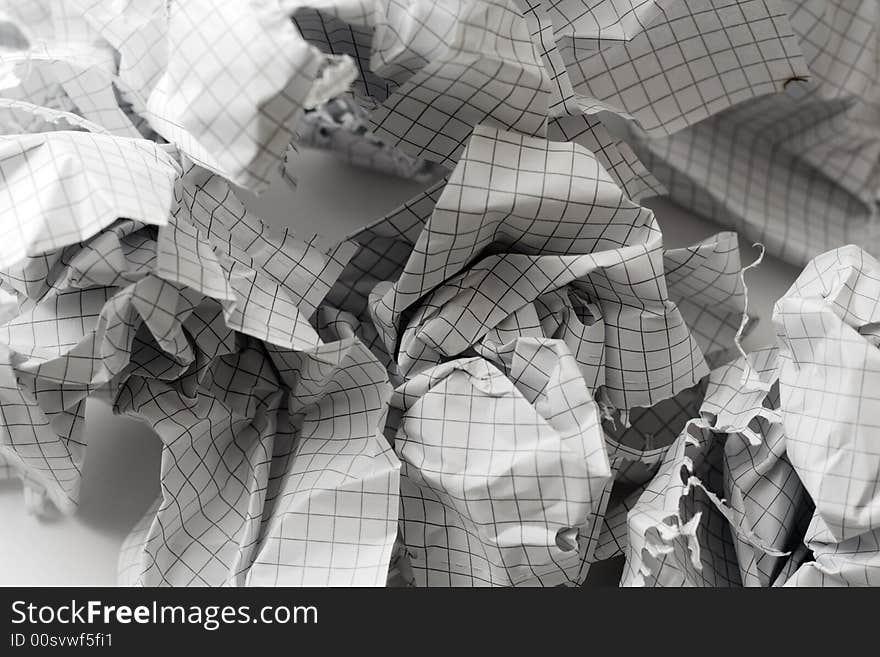 Crumpled paper ball. Close up.