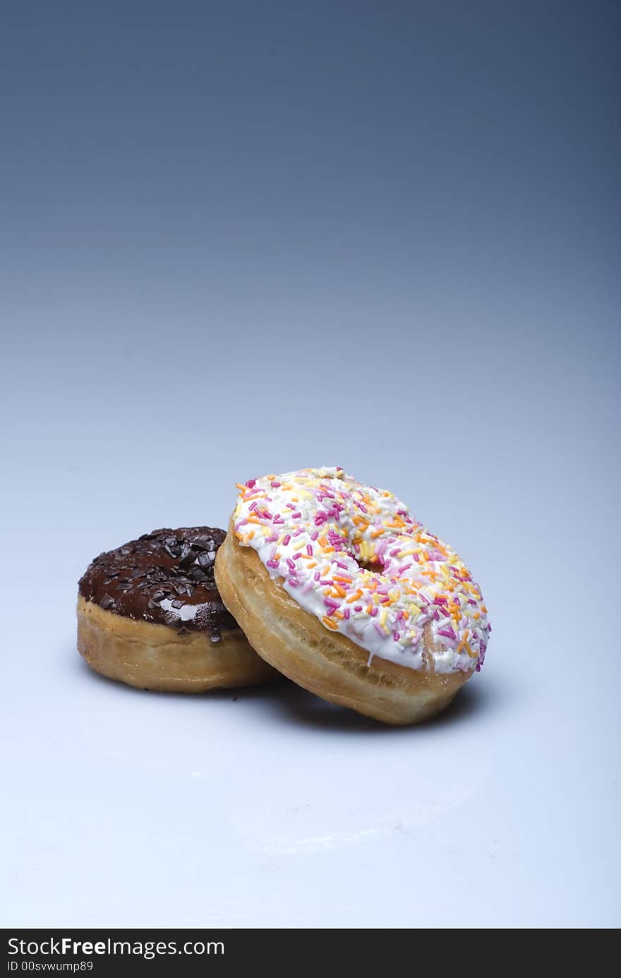 Doughnuts isolated on gradien background