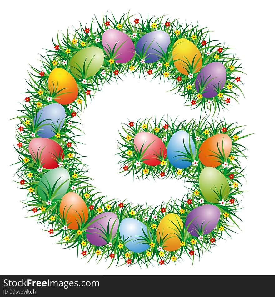 Easter font letter G