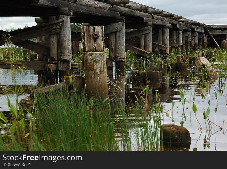 Old wooden bridge