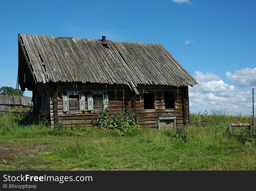 Destroyed Hut With Old Draw-well