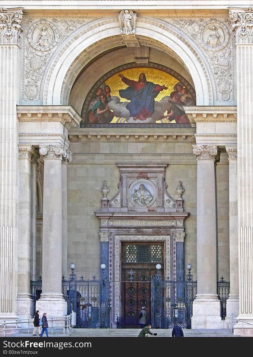 The main entrance of a cathedral